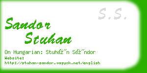 sandor stuhan business card